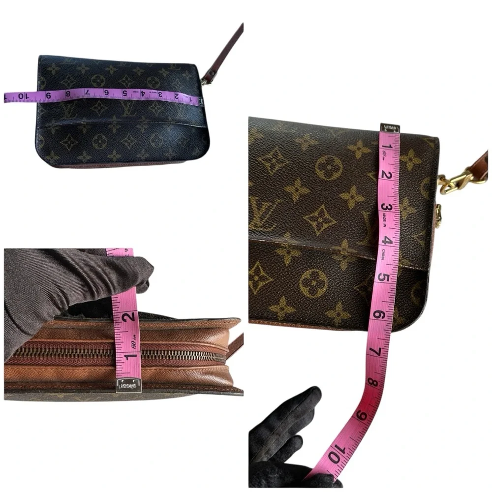 Stunning Brown and Gold Monogram Pouch